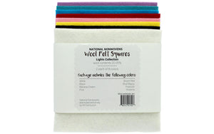 Wool Blend 6"x6" Felt Squares - Lights