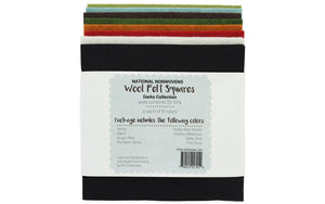 Wool Blend 6"x6" Felt Squares - Darks